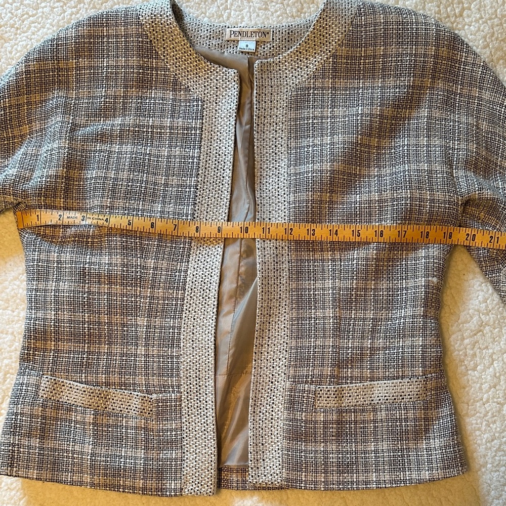 Pendleton - Crop Collarless Blazer Lightweight Ch… - image 6